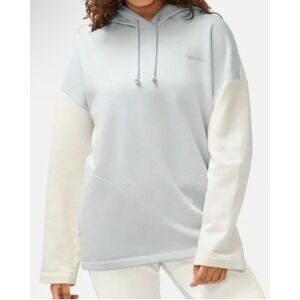 Outdoor Voices PickUp Oversized Hoodie Size Medium Light Blue / Cream Sleeves